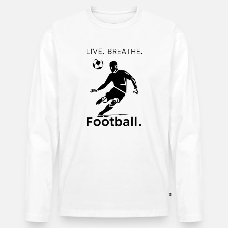 Fußballkunst mit inspirierender Botschaft - Männer Premium Bio Langarmshirt - Weiß