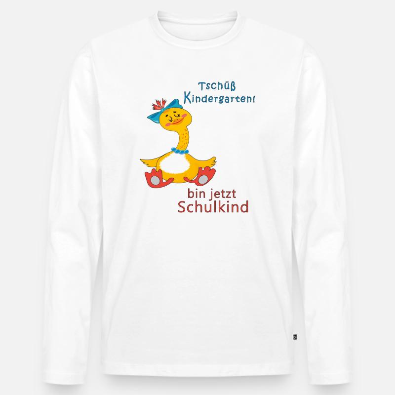 Tschüss Kindergarten - Männer Premium Bio Langarmshirt - Weiß