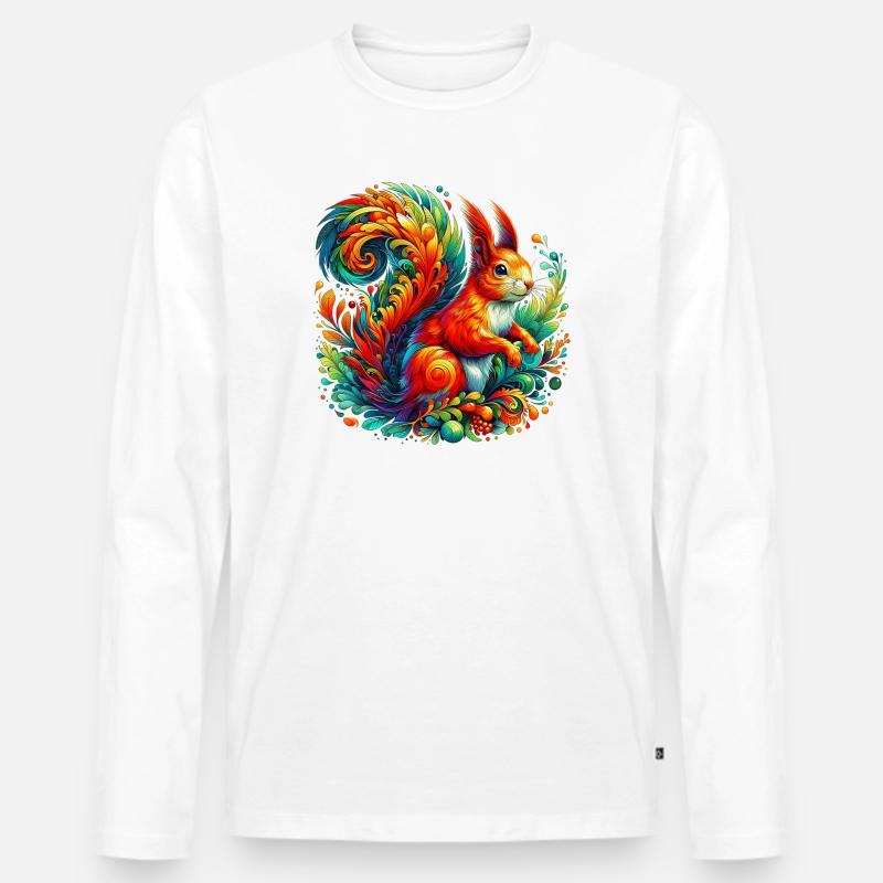 Eichhörnchen - Männer Premium Bio Langarmshirt - Weiß