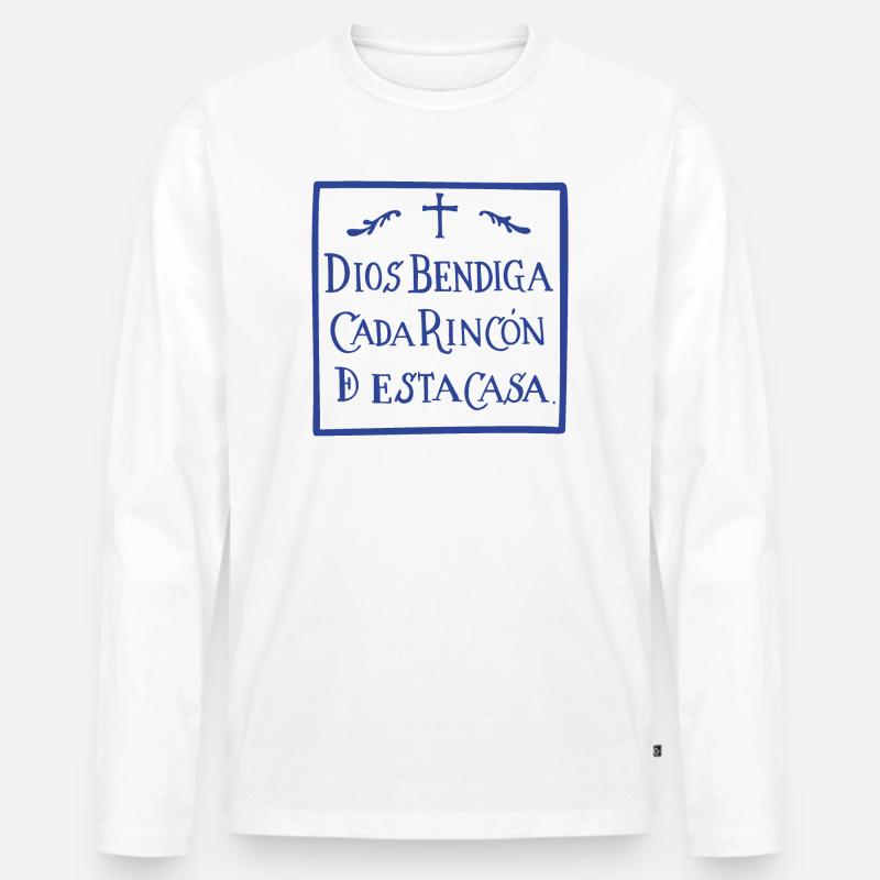 Gott segne jeden Winkel - Männer Premium Bio Langarmshirt - Weiß