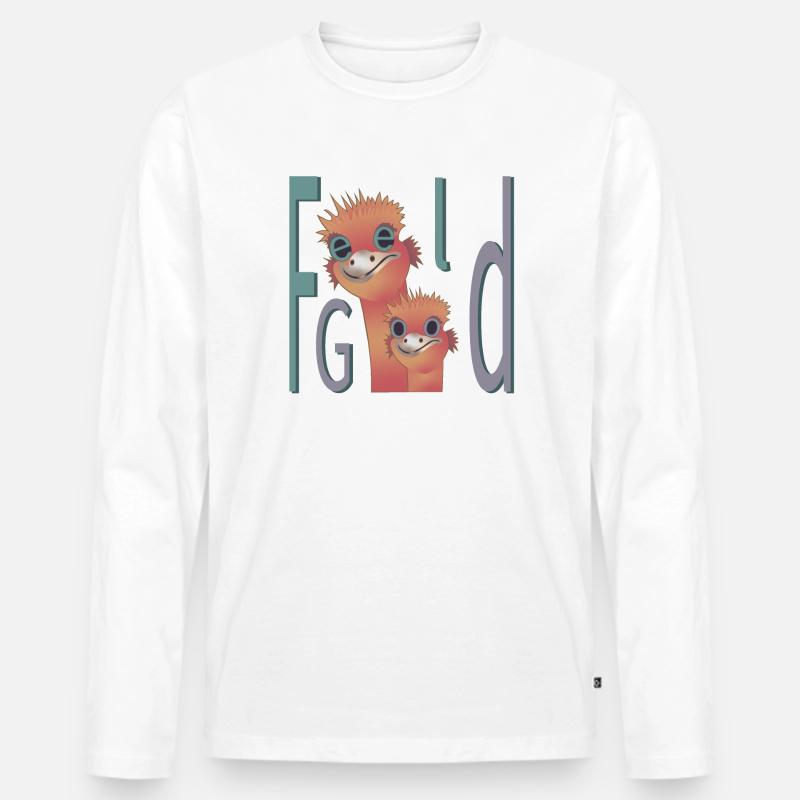 Wohlfühlen - Männer Premium Bio Langarmshirt - Weiß
