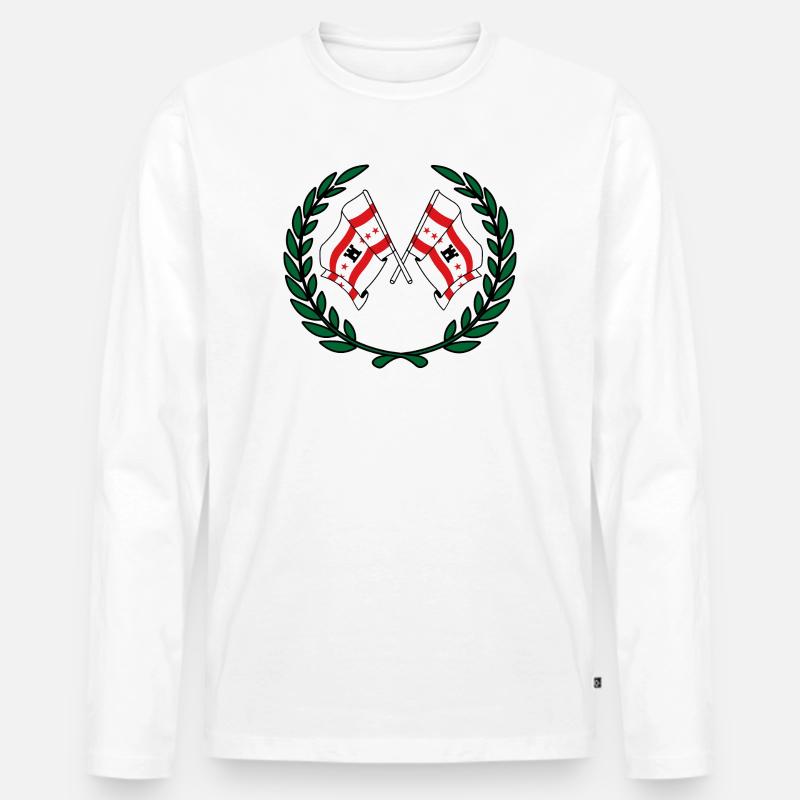 Flaggen Provinz Drenthe Lorbeerkranz - Männer Premium Bio Langarmshirt - Weiß
