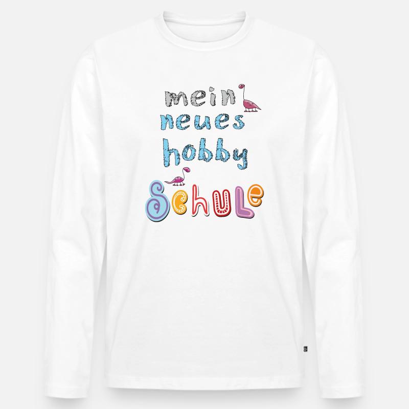 Schule Schulkind - Männer Premium Bio Langarmshirt - Weiß