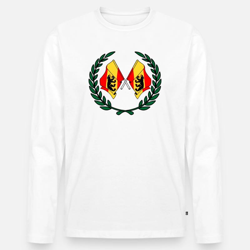 Flaggen Provinz Bern Schweiz Lorbeerkranz - Männer Premium Bio Langarmshirt - Weiß