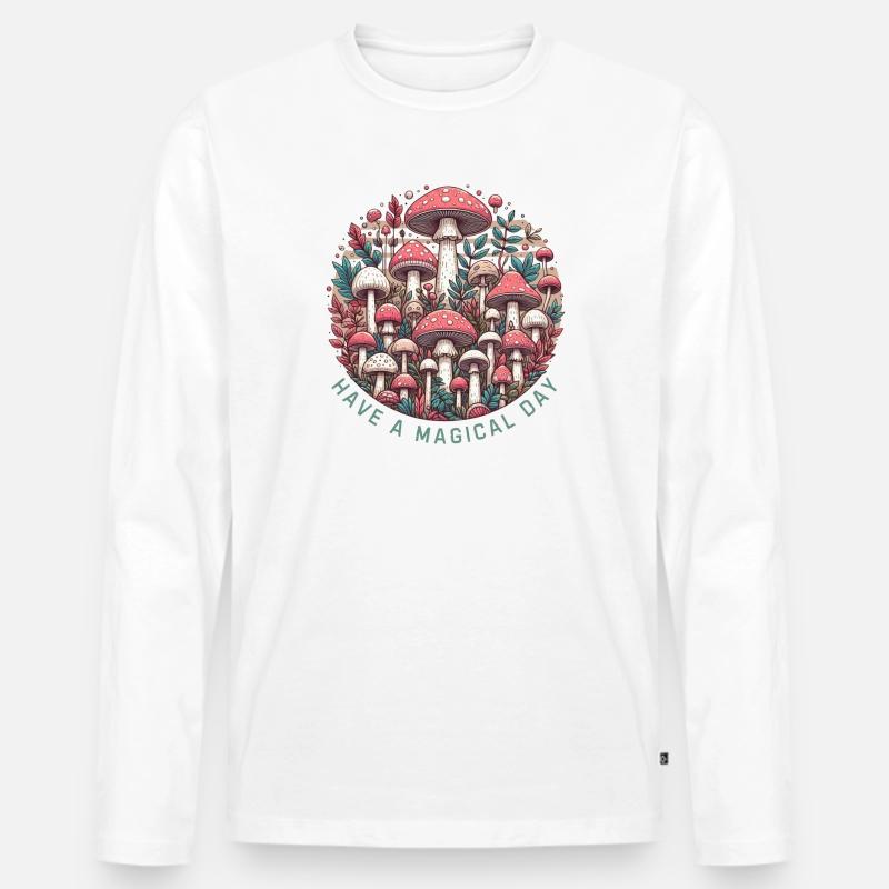 Toadstool - Men's Premium Organic Long Sleeve Shirt - white