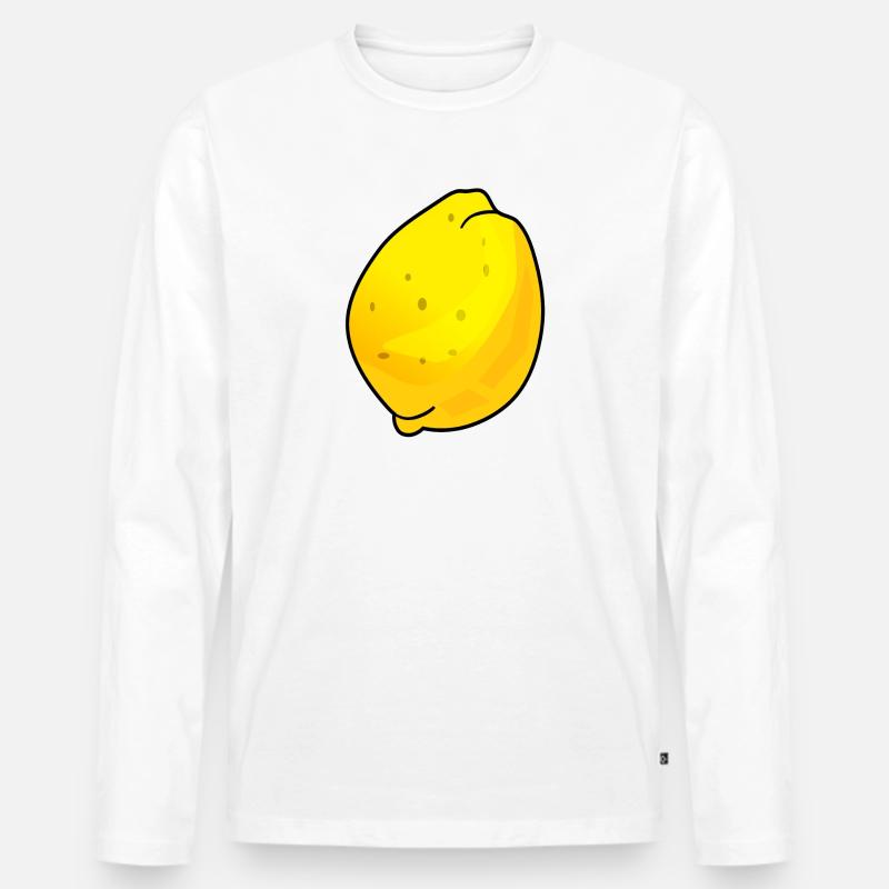 Quitte Obst - Männer Premium Bio Langarmshirt - Weiß