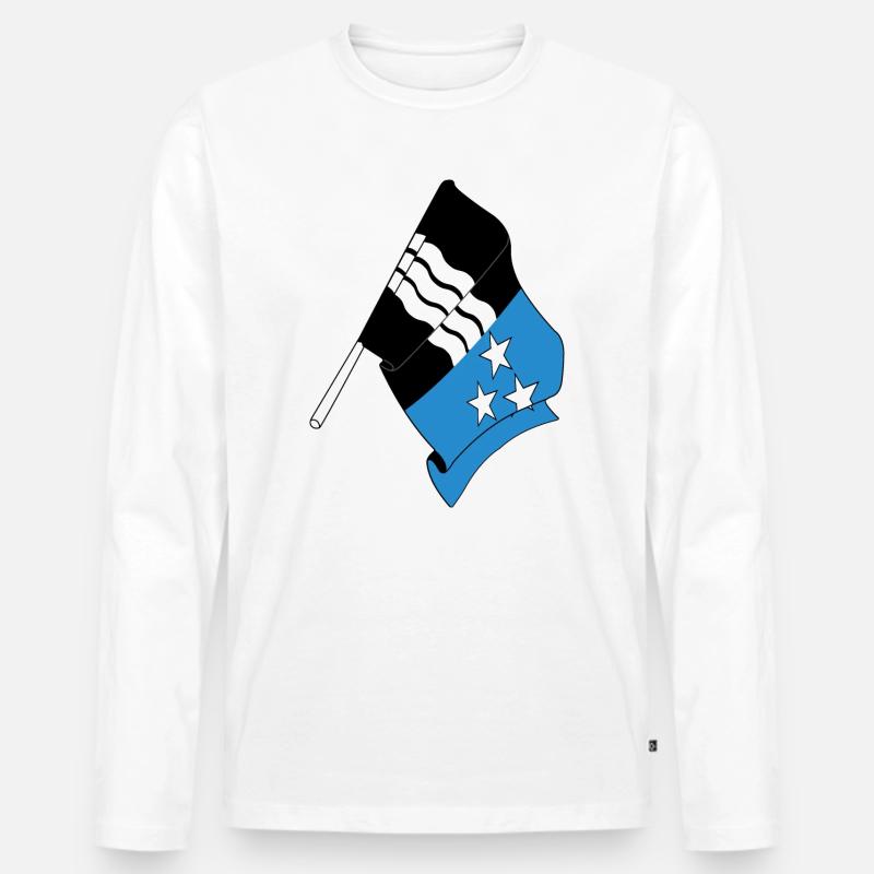 Flagge Aargau Schweiz - Männer Premium Bio Langarmshirt - Weiß