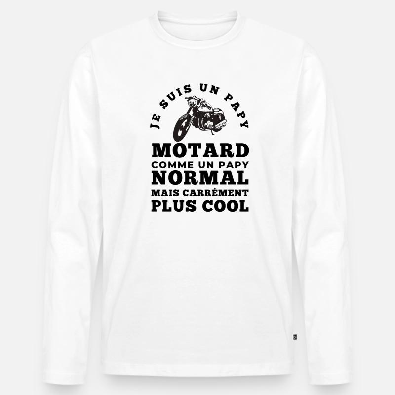 Ich bin ein Biker-Opa - Männer Premium Bio Langarmshirt - Weiß