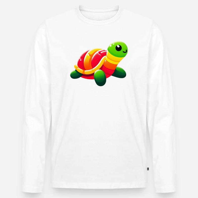 Schildkröte - Männer Premium Bio Langarmshirt - Weiß