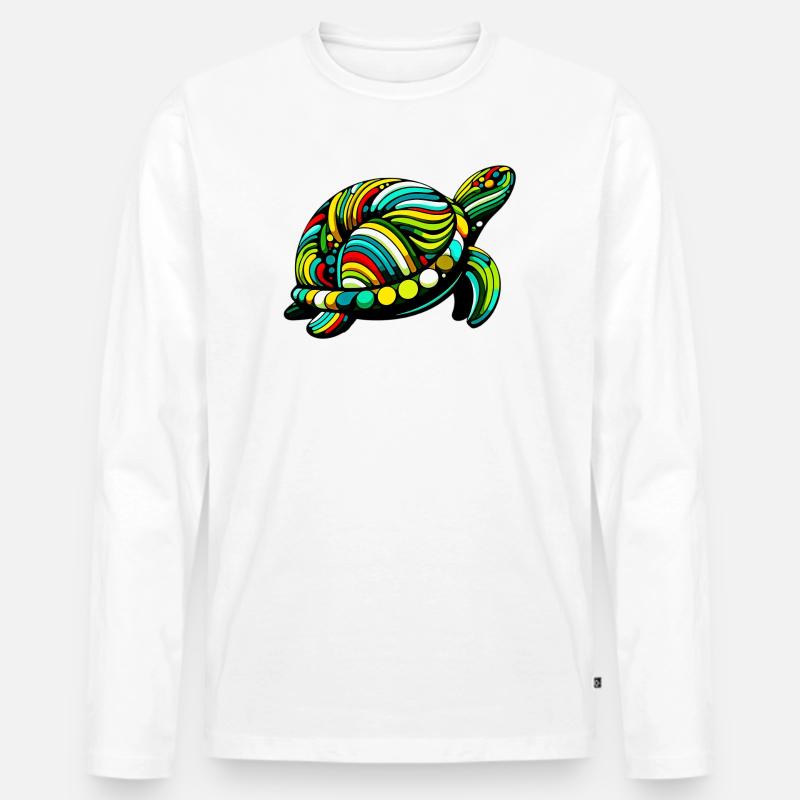 Schildkröte - Männer Premium Bio Langarmshirt - Weiß