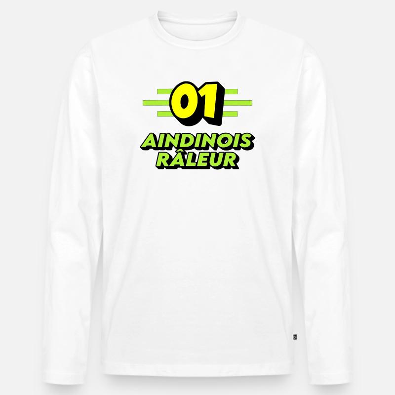 Klagender Aindinois - Männer Premium Bio Langarmshirt - Weiß