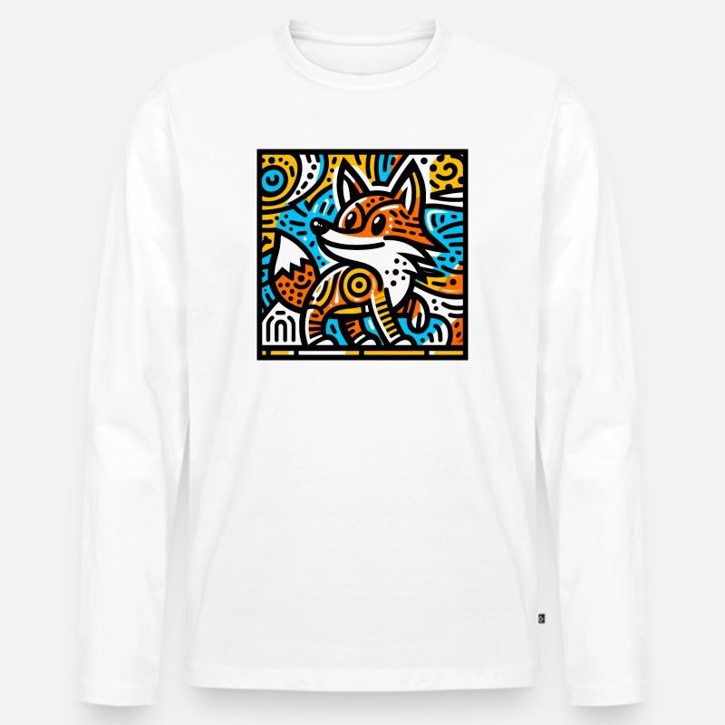 Fuchs - Männer Premium Bio Langarmshirt - Weiß
