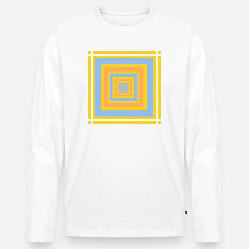 Geometrische Farbenspiele Muster - Männer Premium Bio Langarmshirt - Weiß