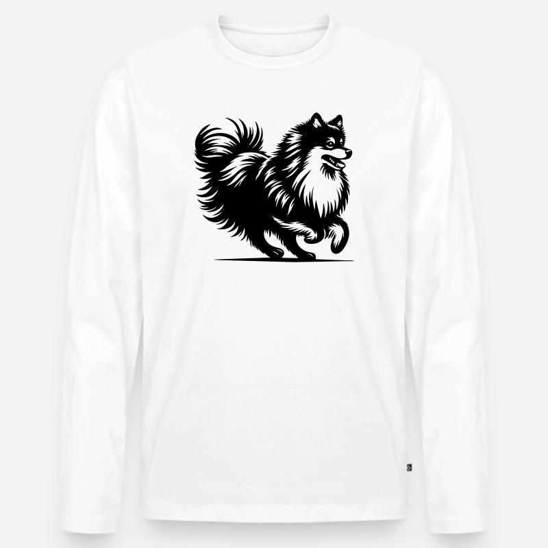 Spitz - Männer Premium Bio Langarmshirt - Weiß