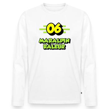 Complaining Maralpin - Men's Premium Organic Long Sleeve Shirt - white - Front - Nico (187cm)