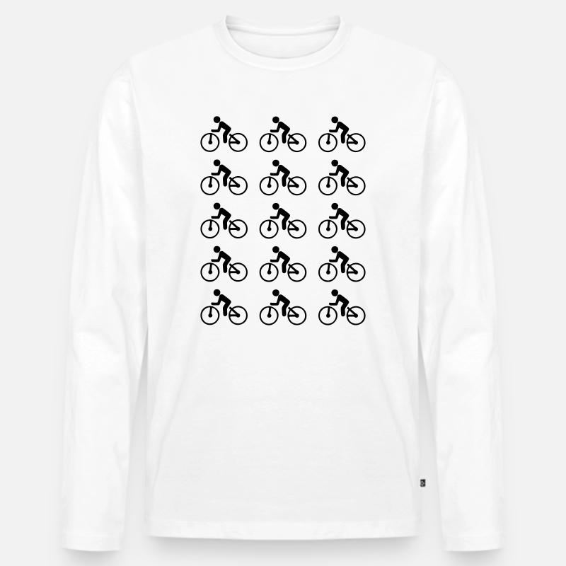 Fahrrad - Männer Premium Bio Langarmshirt - Weiß
