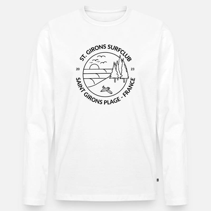 Surfclub St.Girons Plage - Männer Premium Bio Langarmshirt - Weiß