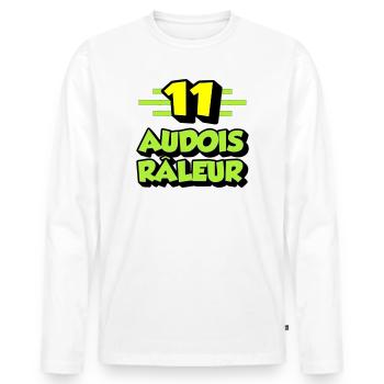 Audois râleur - T-shirt manches longues Premium bio Homme - blanc - Devant - Nico (187cm)