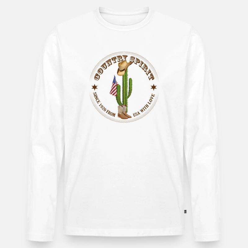Ländlicher Geist - Männer Premium Bio Langarmshirt - Weiß