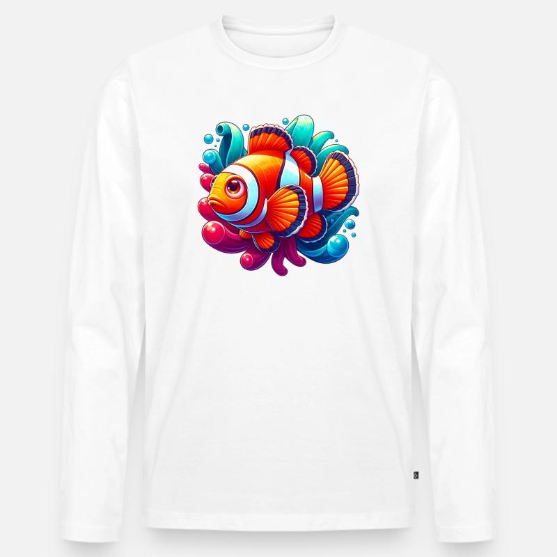 Clownfische - Männer Premium Bio Langarmshirt - Weiß