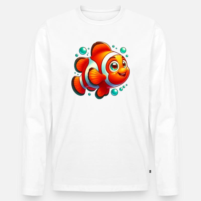 Clownfische - Männer Premium Bio Langarmshirt - Weiß
