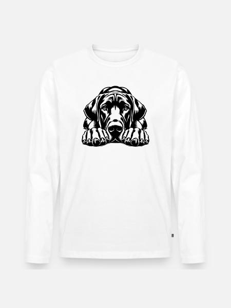 Great Dane - Men's Premium Organic Long Sleeve Shirt - white