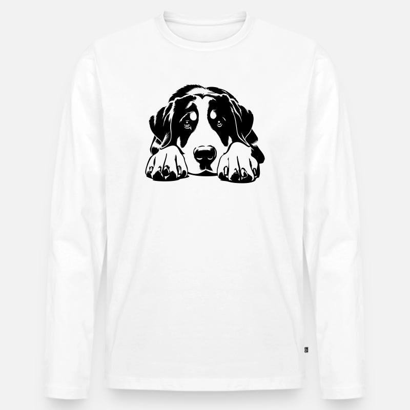 Großer Schweizer Sennenhund - Männer Premium Bio Langarmshirt - Weiß