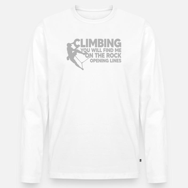 KLETTERN, KLETTERN, Eröffnungslinien - Männer Premium Bio Langarmshirt - Weiß