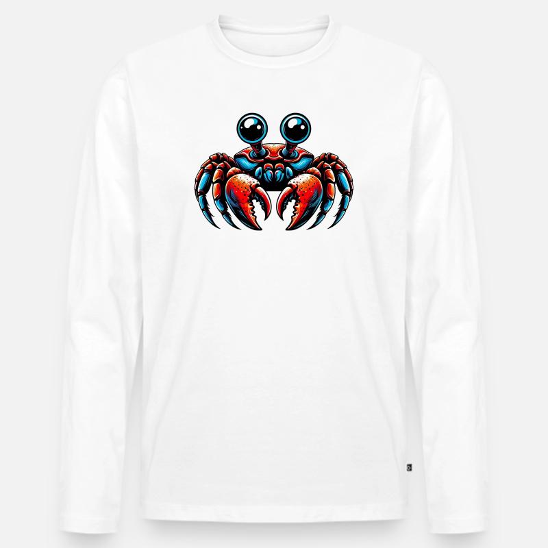 Crab - Men's Premium Organic Long Sleeve Shirt - white