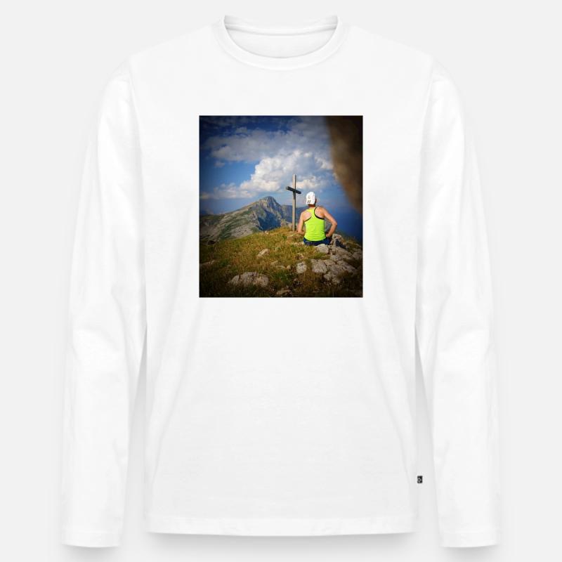 An der Spitze! - Männer Premium Bio Langarmshirt - Weiß