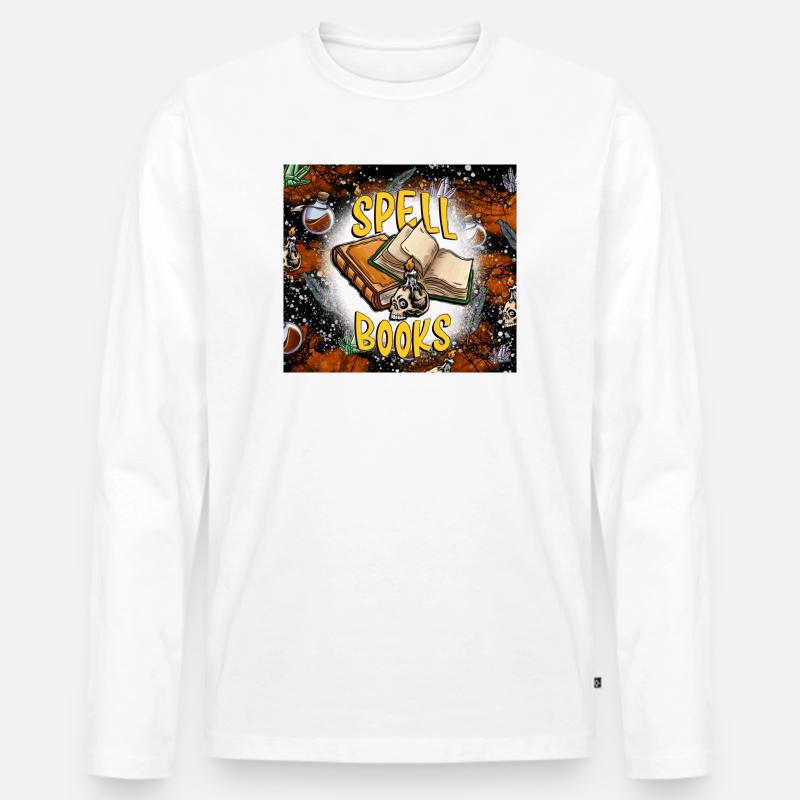 Zauberbücher Hexenzauber - Männer Premium Bio Langarmshirt - Weiß
