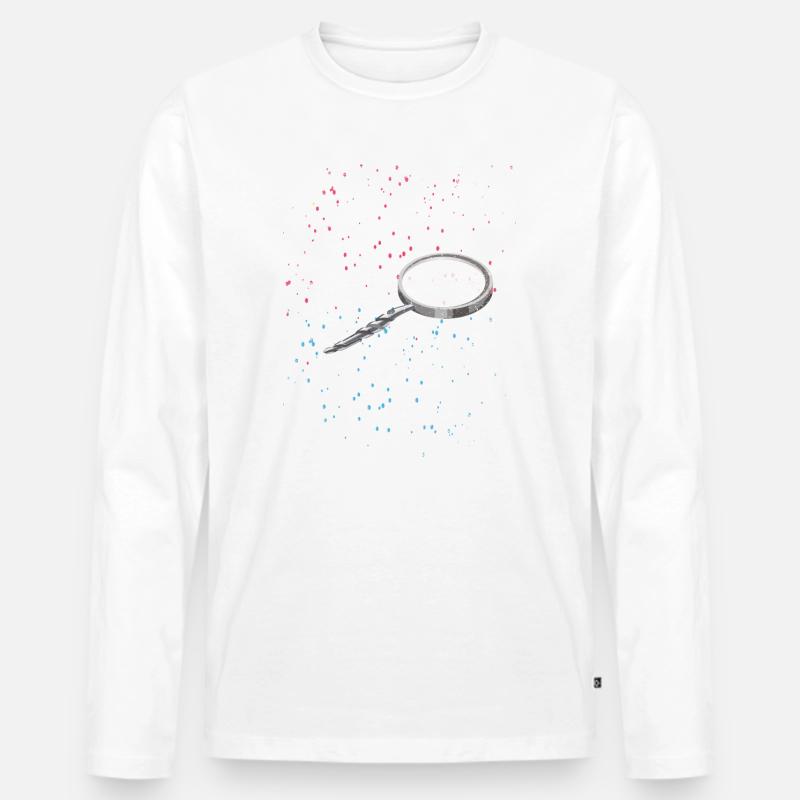 lupe magnifying glass - Männer Premium Bio Langarmshirt - Weiß