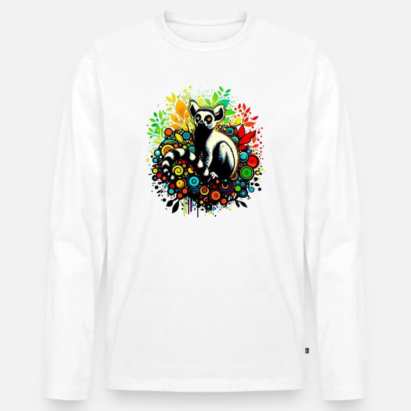 Lemur - Männer Premium Bio Langarmshirt - Weiß