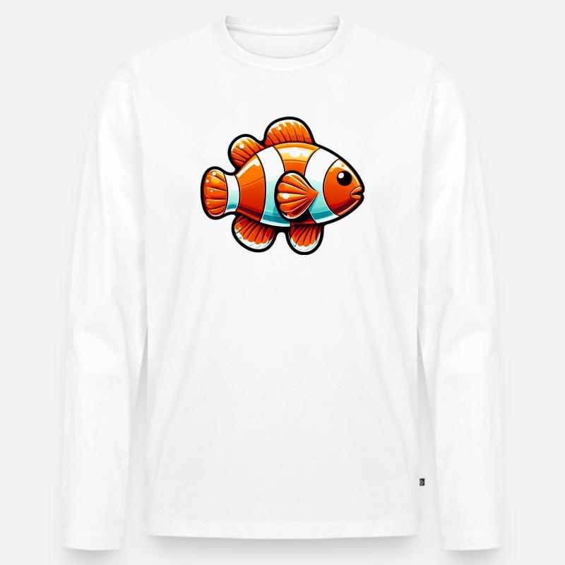 Clownfisch - Männer Premium Bio Langarmshirt - Weiß