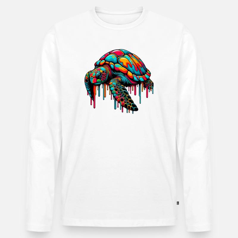 Schildkröte - Männer Premium Bio Langarmshirt - Weiß