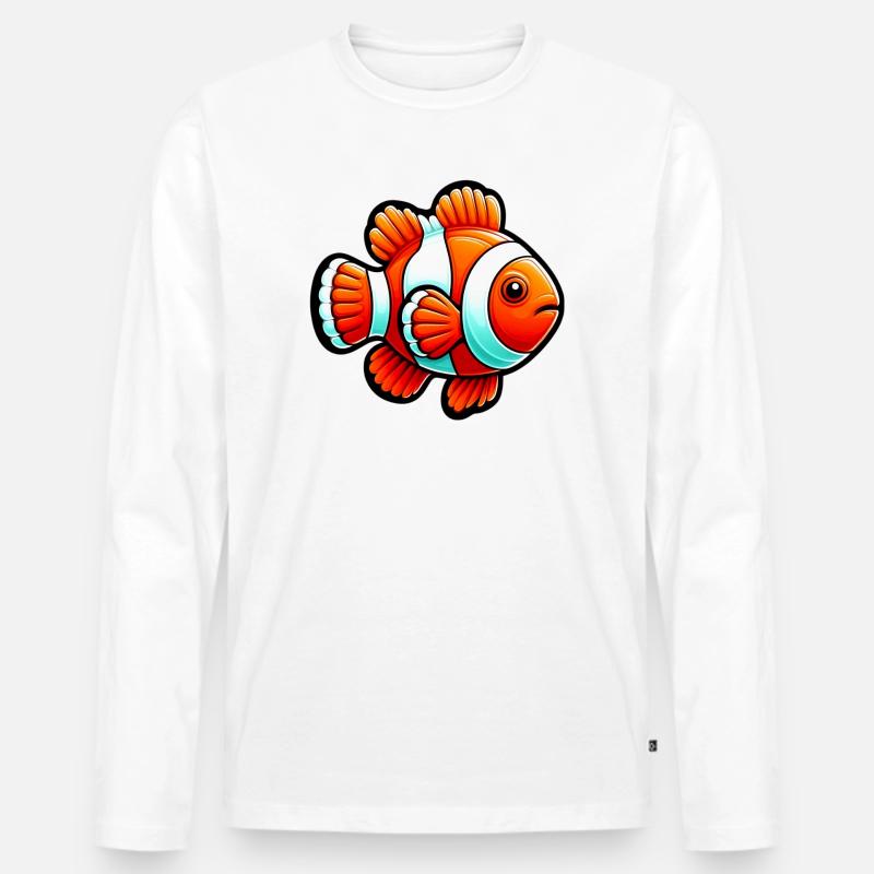 Clownfisch - Männer Premium Bio Langarmshirt - Weiß