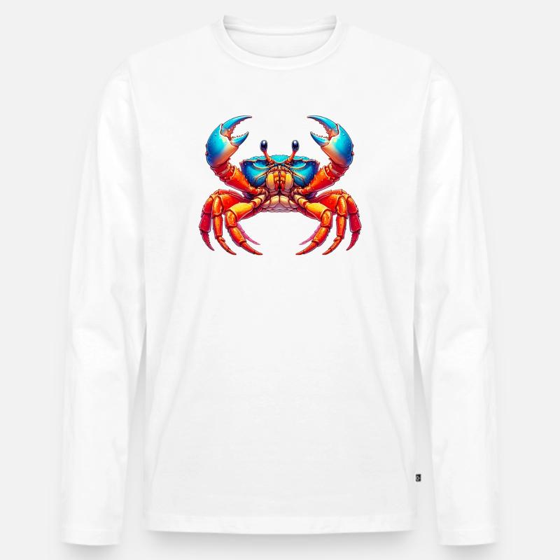 Crab - Men's Premium Organic Long Sleeve Shirt - white