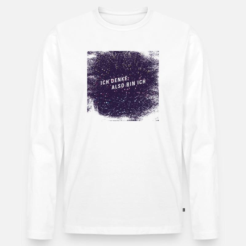 Ich denke also bin ich - Männer Premium Bio Langarmshirt - Weiß