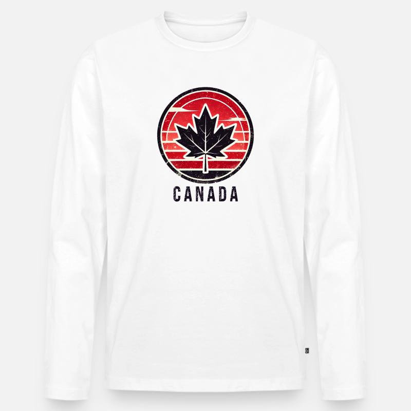 Kanada Ahornblatt Toronto - Männer Premium Bio Langarmshirt - Weiß