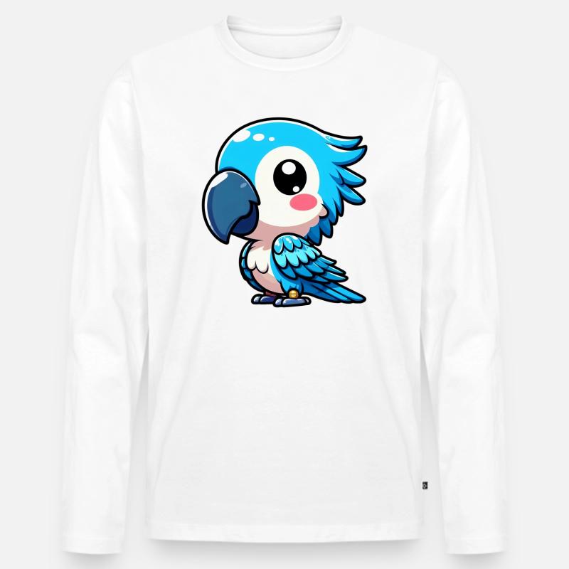 Papagei - Männer Premium Bio Langarmshirt - Weiß
