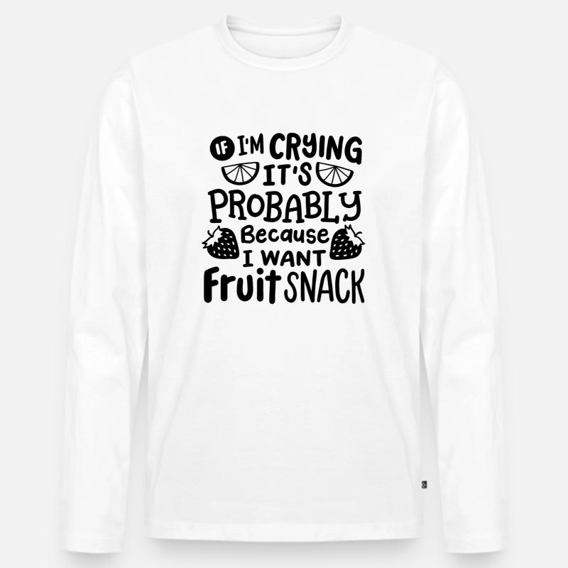 Fruchtsnacks - Männer Premium Bio Langarmshirt - Weiß
