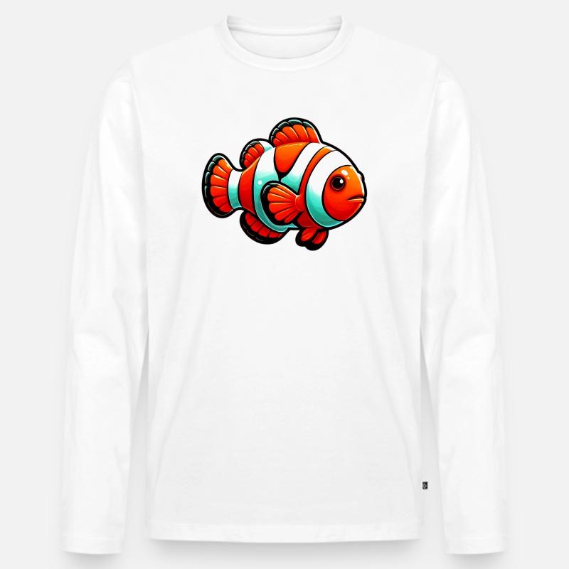 Clownfisch - Männer Premium Bio Langarmshirt - Weiß