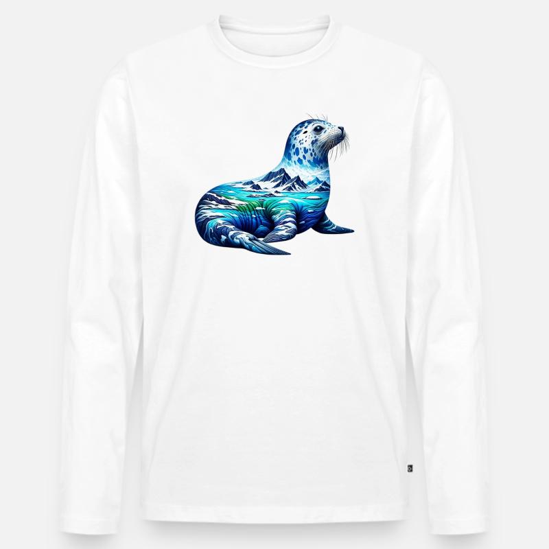 Siegel - Männer Premium Bio Langarmshirt - Weiß