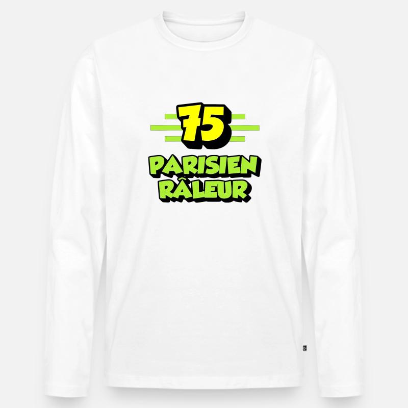 Sich beschwerender Pariser - Männer Premium Bio Langarmshirt - Weiß
