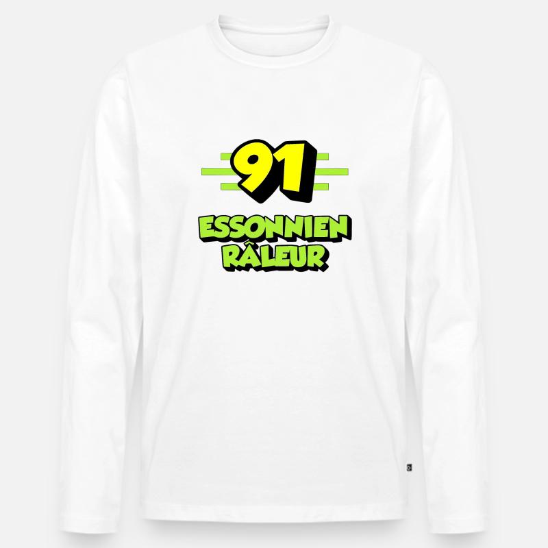 Sich beschweren Essonne - Männer Premium Bio Langarmshirt - Weiß
