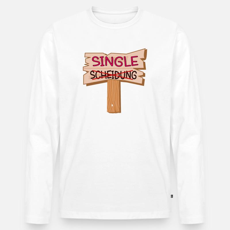 BEZIEHUNG SINGLE SCHEIDUNG - Männer Premium Bio Langarmshirt - Weiß
