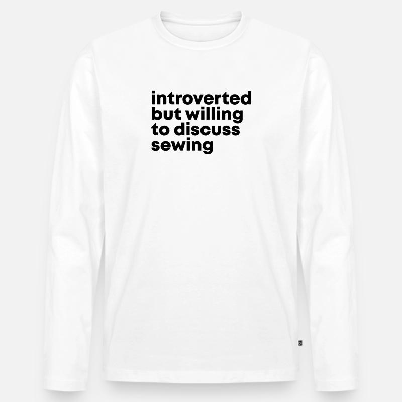 Näharbeit - Männer Premium Bio Langarmshirt - Weiß