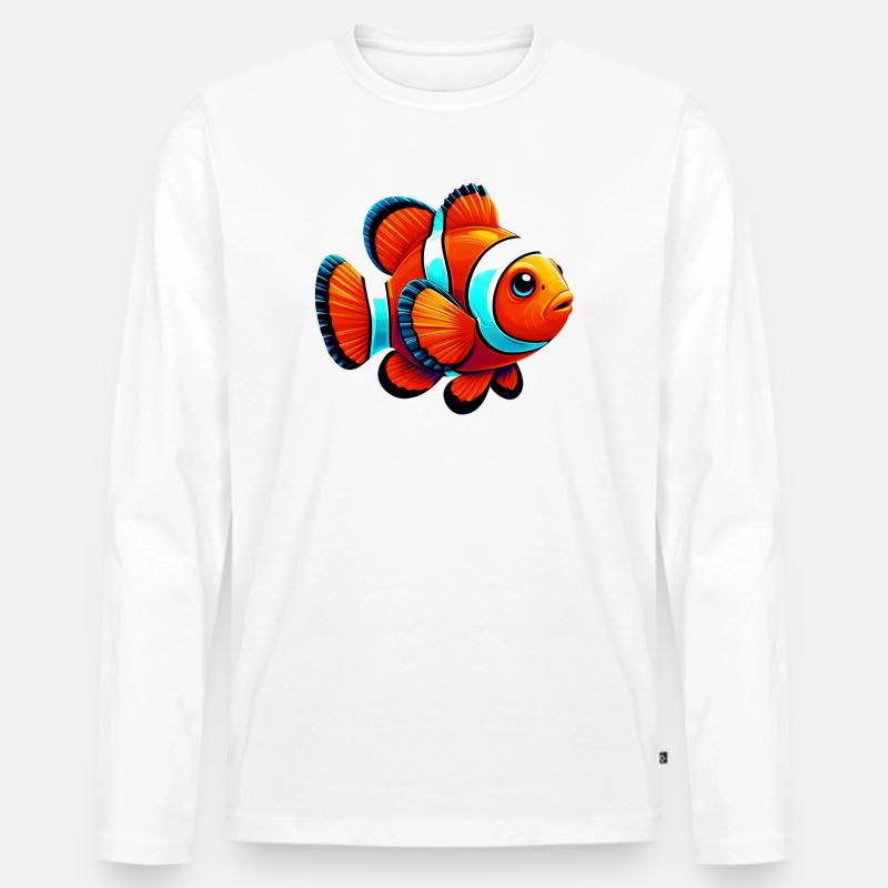 Clownfisch - Männer Premium Bio Langarmshirt - Weiß
