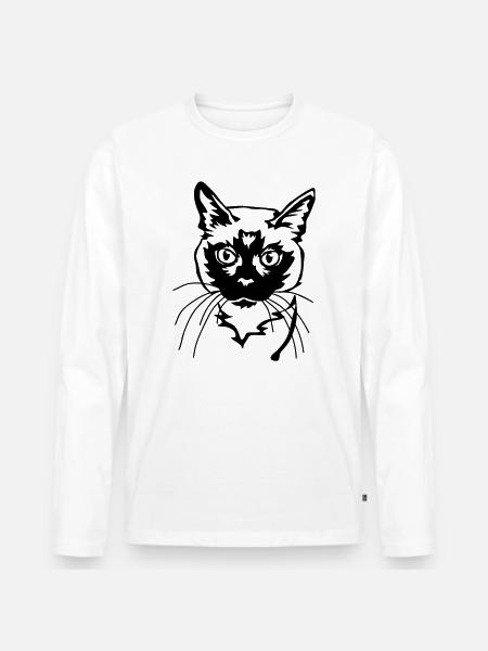Siamese cat - Men's Premium Organic Long Sleeve Shirt - white