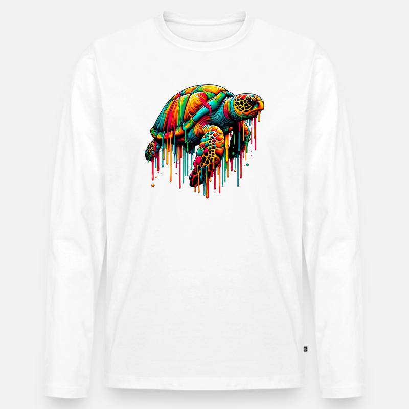 Schildkröte - Männer Premium Bio Langarmshirt - Weiß